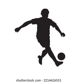 Male football athlete vector. soccer player silhouette