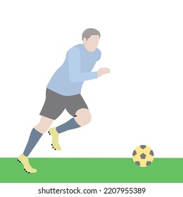 Male Football In Flat Illustration Vector. Made For Any Design Need Such As Poster, Pamphlet Or Website Landing Page And Any Educational Purpose.