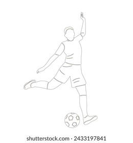 male football player sketch, on white background vector