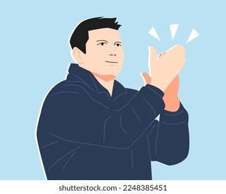 fútbol masculino, entrenador de fútbol. aplausos. espíritu. apreciación. medio cuerpo. concepto de deporte, profesión, entrenador, etc. de ilustración vectorial.