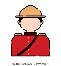 Male forest ranger character icon Vector illustration