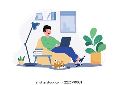 Male Freelancer Working From Home