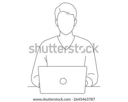 Male Freelancer Working from Laptop