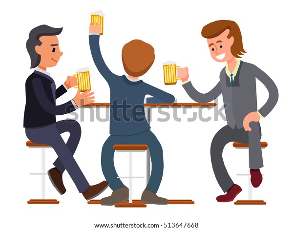 Male Friends Drinking Beer Bar Pub Stock Vector (Royalty Free ...