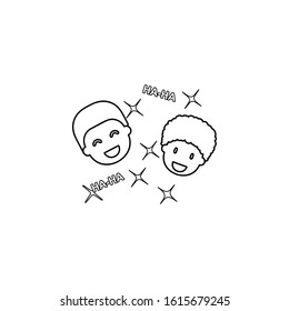male friends, laughing icon. Simple thin line, outline vector of friendship icons for ui and ux, website or mobile application