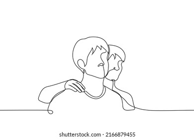 Male Friends Stand Side By Side Stock Vector (Royalty Free) 2166879455 ...