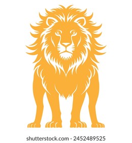 Male furry lion isolated on a white background svg