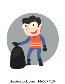 male garbage vector illustration design
