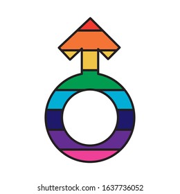 male gender flag gay with rainbow colors vector illustration design