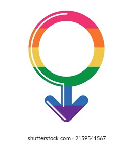 male gender with lgbtq flag icon
