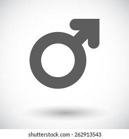 Male Gender Sign. Single Flat Icon On White Background. Vector Illustration.