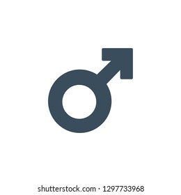 Male gender symbol solid style icon. Valentine's Day and Love theme for websites of web design and mobile applications.