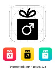 Male gift icon. Vector illustration.