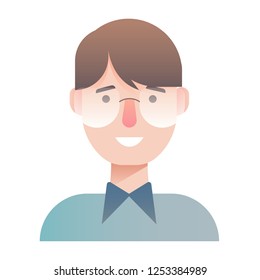 Male with glasses vector illustration in gradient design