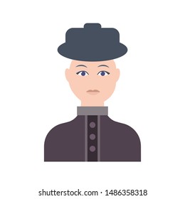 male glyph flat vector icon