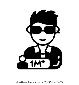 Male Glyph Icon, Vector illustration