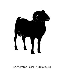 male goat silhouette side view  drawing animal vector