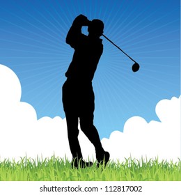 male golf player - web and print template