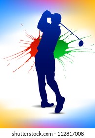 male golf player - web and print template
