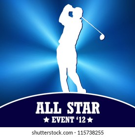 male golf player - web and print template