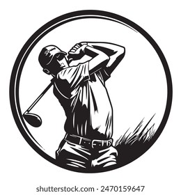 Male golfer. Great for golf, black, backdrop, art, men, sports and more.