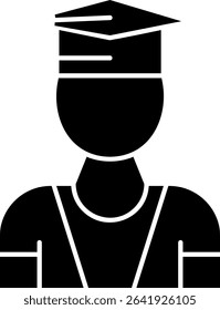 Male Graduate Glyph Vector Icon Design