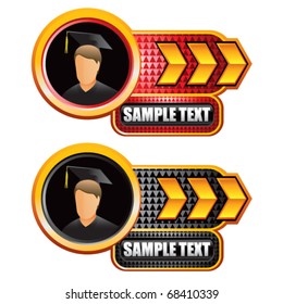 male graduate gold arrow nameplates
