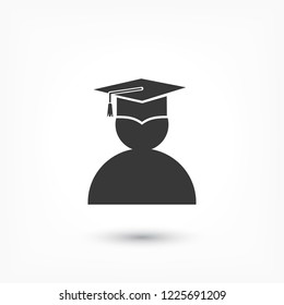 male graduate in graduation cap. icon. Vector  Eps 10 