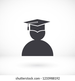 male graduate in graduation cap. icon. Vector  Eps 10 