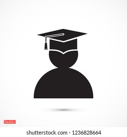 male graduate in graduation cap. icon. Vector  Eps 10 