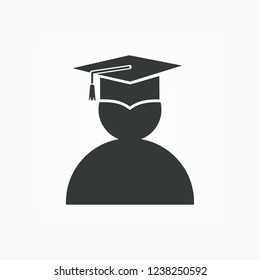 male graduate in graduation cap. icon. Vector  Eps 10 