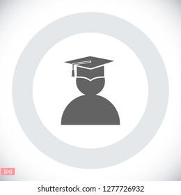 male graduate in graduation cap. icon. Vector  Eps 10 