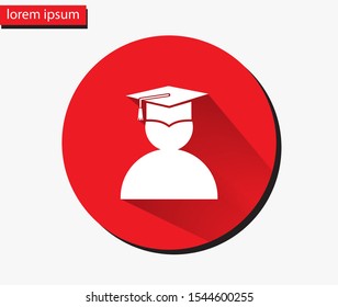 male graduate in graduation cap. icon. Vector Eps 10