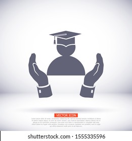 male graduate in graduation cap. icon. Vector Eps 10