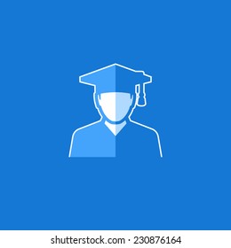 Male graduate in graduation cap Vector Avatar Flat Icon 