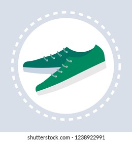 male green casual shoes shopping icon fashion accessories shop logo flat