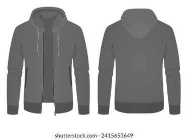 Männlicher grauer Pullover. Vektorgrafik