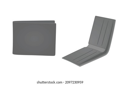 Male grey  wallet. vector illustration