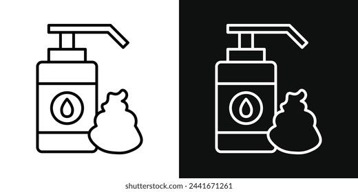 Male Grooming and Hair Mousse Icons. Men's Hairstyling and Beard Care Products.