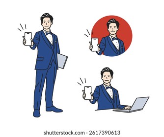 Male Guide Character – Versatile Profession Set. A man guiding in various outfits. Great for business, service, and app tutorials. Perfect for web, promo, and educational content.
