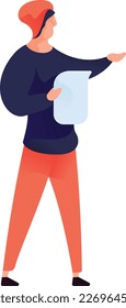 Male Guide Curvy 1 UI Banner Illustration Vector EPS