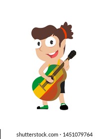 male guitar reaggae vector illustration