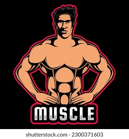 Male Gym with Muscular Bodybuilders