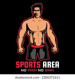 Male Gym with Muscular Bodybuilders