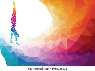 Male gymnast in artistic gymnastics color vector clipart