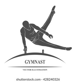 Male gymnast pommel horse