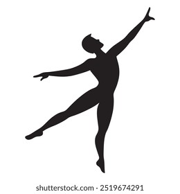 Masculino ginasta silhueta vetor arte, jovem homem exercício pose, ícone de ginástica e design de logotipo.