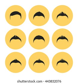 Male Haircut Flat Style Design Icons Set