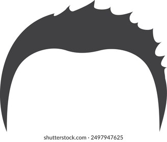 Male haircut icon. Short hair black silhouette