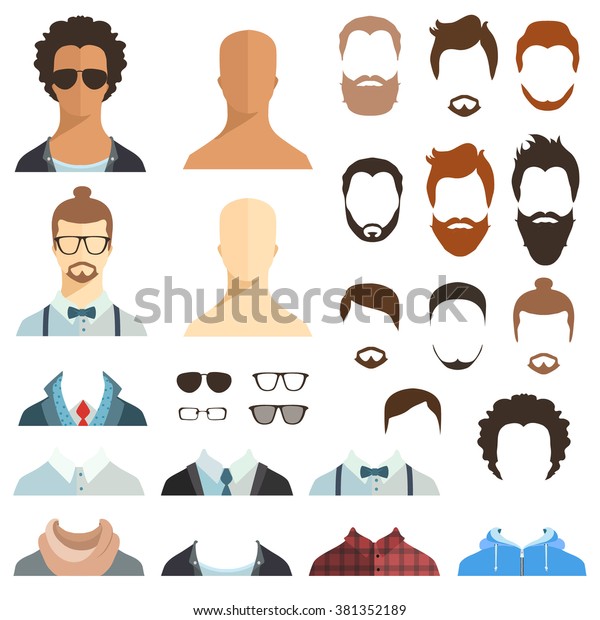Male Haircuts Beards Avatar Royalty Free Stock Image